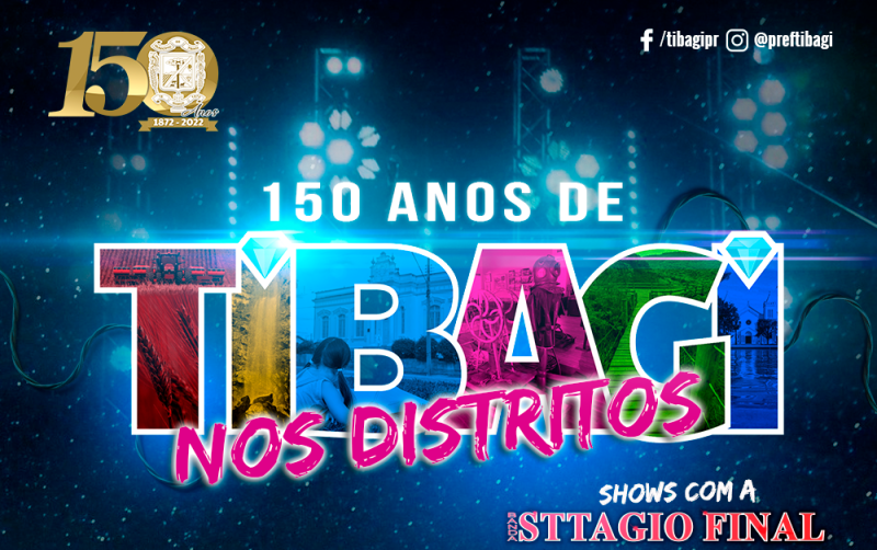 NESTE SÁBADO! Prefeitura promove evento 150 anos de Tibagi nos distritos em Caetano Mendes