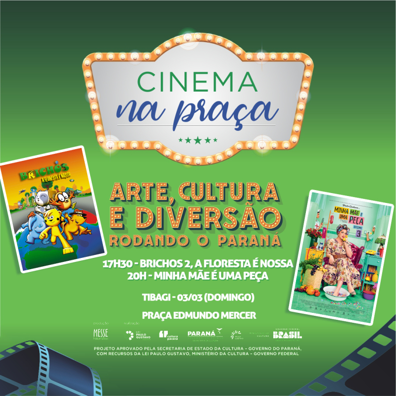 Projeto Cinema na Praça 2024 chega a Tibagi para exibir filmes nacionais 