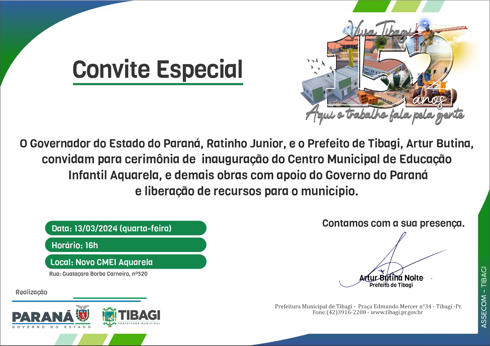 HOJE! Governador do Paraná visita Tibagi