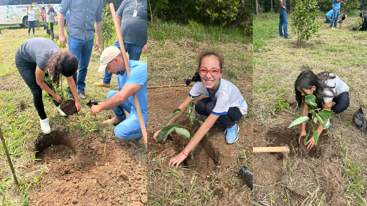 Alunos participam de projeto social e ambiental em parceria entre a Prefeitura de Tibagi e Itáytyba