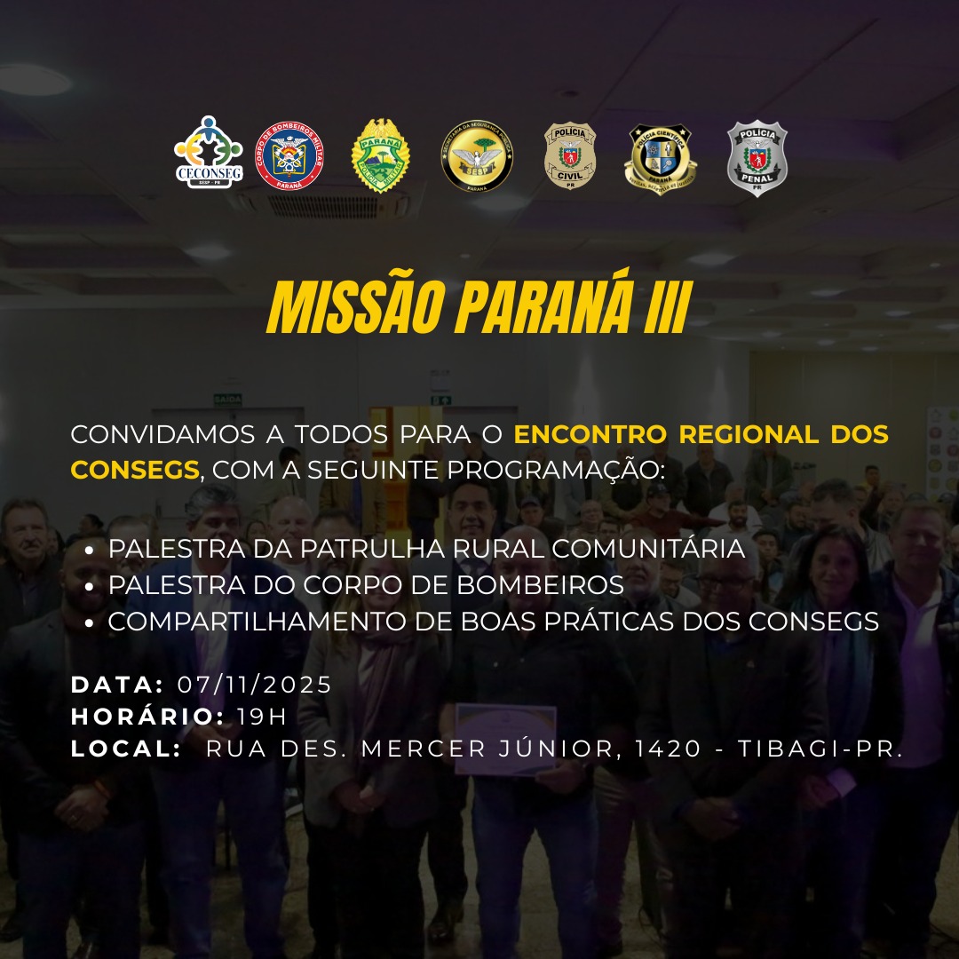 Imagem Notícia: Missão Paraná promove integração entre forças de segurança e população em Tibagi