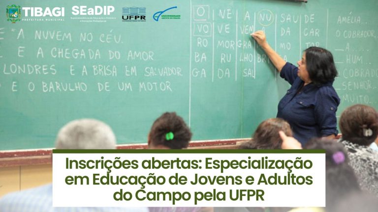 Inscrições abertas para Especialização em Educação de Jovens e Adultos do Campo pela UFPR