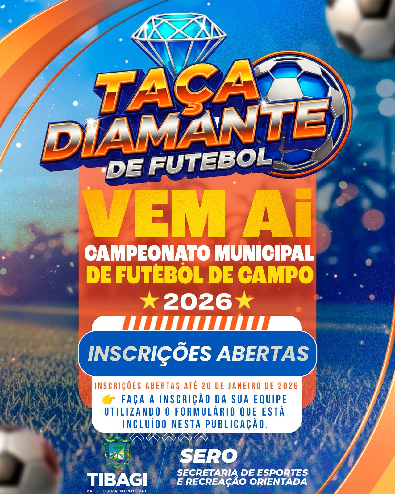 Imagem Notícia: Tibagi abre inscrições para a Taça Diamante de Futebol 2026