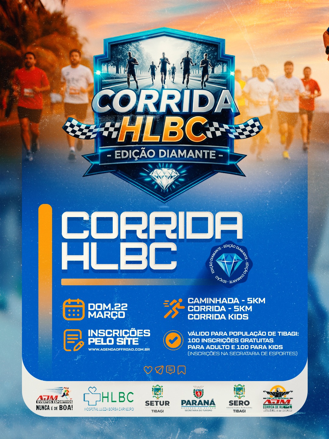 Imagem Notícia: Tibagi promove 1ª Corrida HLBC – Edição Diamante com modalidades para adultos e crianças