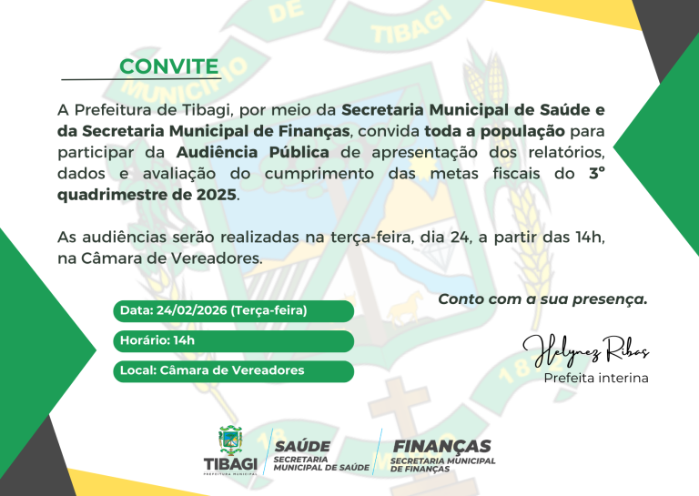 Prefeitura realiza audiências públicas nesta terça-feira (24) para apresentação de relatórios e metas fiscais