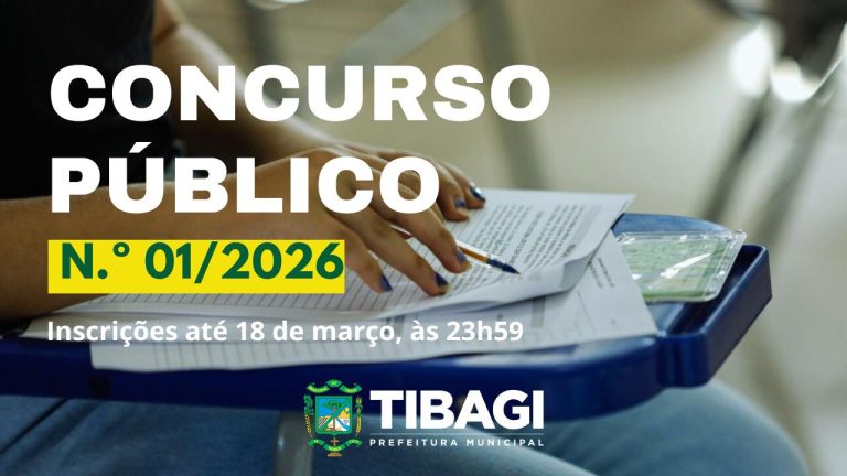 ÚLTIMO DIA: inscrições para Concurso Público Municipal encerram nesta quarta-feira (18)